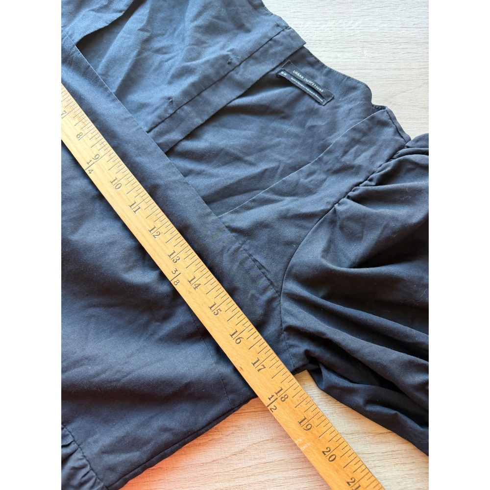 Urban Outfitters Poplin Fleur Babydoll Mini Dress M Black Cottagecore Goth - Picture 8 of 10